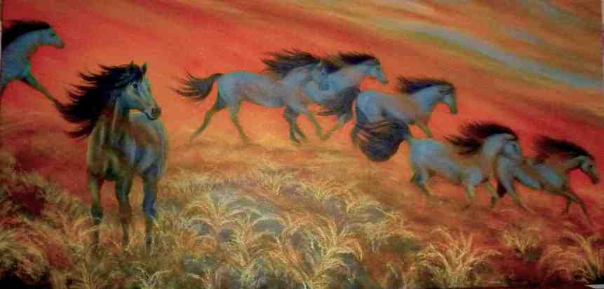 blue horses less or